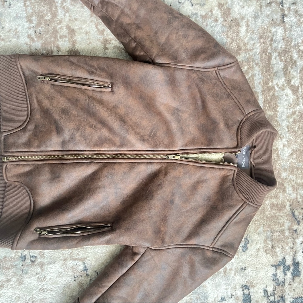 Slate and Stone Brown Leather Jacker